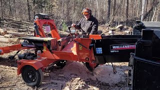 The Wallenstein WP845 with a Stihl 500i coupled with a Kubota B2601 and Wallenstein FX40 [upl. by Aneehsat335]