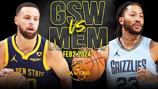 Golden State Warriors vs Memphis Grizzlies Full Game Highlights  February 2 2024  FreeDawkins [upl. by Truscott]