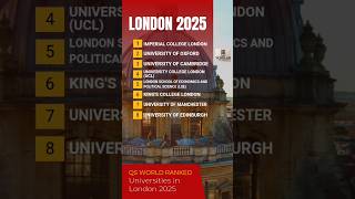 Top Universities in London in 2025 by QS World ranking [upl. by Ostraw]