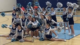 Riley County Middle School Cheer Halftime Performance 1424 [upl. by Ahsita30]