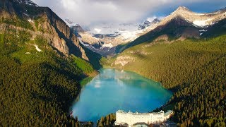 Above the Rocky Mountains  Banff in 4K Nature Relaxation™ Ambient Aerial Film  Music for Healing [upl. by Nalyac415]