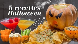 5 Recettes Halloween Hyper Faciles Apéros Plats amp Cocktails  EnjoyCooking [upl. by Ateloiv]