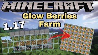 Easy 117 Glow berry farm in Minecraft BedrockMcpe [upl. by Akinnor]