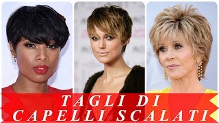 Tendenze tagli capelli corti scalati 2018 donne [upl. by Flosi]