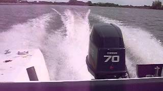 1995 Evinrude 70 HP  rebuilt first WOT run after break in [upl. by Janerich822]