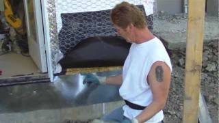 Installing metal flashing before concrete [upl. by Esirahc]