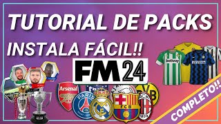 💥 FM24  DESCARGAR E INSTALAR PACKS de CARAS ESCUDOS CAMISETAS NOMBRES en FOOTBALL MANAGER 2024 [upl. by Lipson]