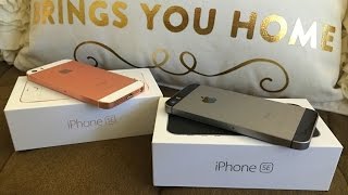 IPhone SE Rose Gold amp Space Gray Unboxing [upl. by Riba884]