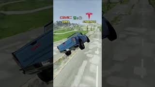 GMC Sierra Sle Vs Tesla Cybertruck beamngdrive gaming fyp car game viral [upl. by Lewellen]