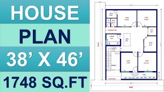 38 X 46 HOUSE PLAN 1748 SQFT [upl. by Rutan]