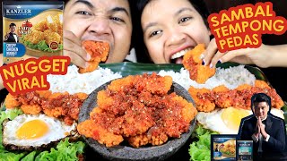 MUKBANG NUGGET KANZLER GEPREK PAKE SAMBAL TEMPONG MERCON SUPER PEDAS DAN TELUR CEPLOK MANTAP [upl. by Aitra321]