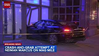 Car crashes into Neiman Marcus store on Chicagos Mag Mile in burglary attempt [upl. by Otrebliw]