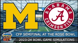 Michigan vs Alabama  CFP Semifinal at the Rose Bowl Game  11 Full Game Highlights  NCAA 14 Sim [upl. by Kelsi294]