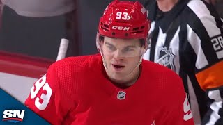 Alex DeBrincat Goes Top Shelf To Cap Off Red Wings FourGoal Opening Frame vs Blues [upl. by Iglesias]