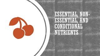 Essential Non Essential and Conditionally Essential Nutrients [upl. by Chavaree394]