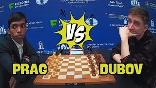 Praggnanandhaa vs Dubov Daniil  World Blitz Chess 2023  R7 [upl. by Aerdnaz]