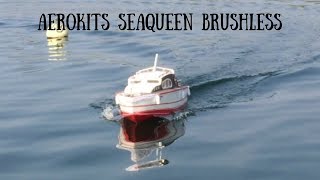 Aerokits Seaqueen  Brushless Motor  First Run  Fleetwood Boating Lake  Lancashire [upl. by Enaoj]