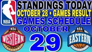 nba standings today October 28 2024  games results  games schedule October 29 2024 [upl. by Wamsley]