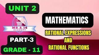 MATHS GRADE 11 UNIT 2 PART 3 214 OPERATIONS WITH RATIONAL EXPRESSIONS AND EXERCISE 23 [upl. by Nylidnarb739]