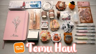 🟧Temu Stationery Haul  Unboxing Notebook stickers  washi tapes  ASMR [upl. by Kayne]