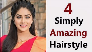 4 Simply Amazing Hairstyle  Easy hairstyle  new hairstyle  hairstyle for saree [upl. by Scully]