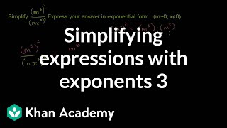 Simplifying expressions with exponents 2  Algebra I  Khan Academy [upl. by Aniar]