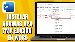 Cómo INSTALAR Normas APA 7ma Edición En WORD [upl. by Alonzo]