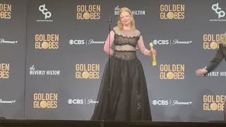 Sarah Snook Best TV Drama Actress Succession 2024 Golden Globes press room [upl. by Nnaael]