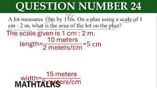 A lot measures 10m by 15m On a plan using a scale of 1 cm  2 m what is the area of the lot on the [upl. by Suhsoj]