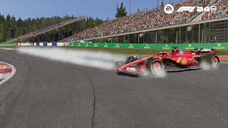 Leclerc CRASH Austria Gp F1 24 GAMEPLAY [upl. by Russ]