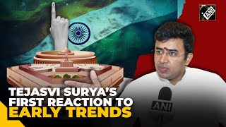 “People have chosen” Tejasvi Surya’s first reaction to early trends reflecting BJP’s victory [upl. by Lynnelle]