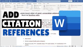 How to Add Citation and References in Word [upl. by Catlin395]