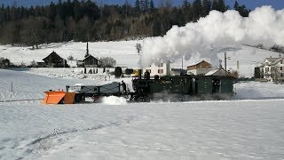 HD Schneeräumung mit Dampf  Unterwegs mit X 59 und Ed 34 2 quotHinwilquot [upl. by Ephrayim]