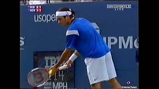 Federer vs Henman  US OPEN 2004 SF  Court Level amp Slow Motion [upl. by Wack]