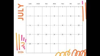 Free printable custom July 2024 calendar templates 📅 Calendar 365 📅 [upl. by Anyah]