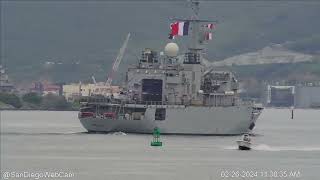 French frigate Prairial F731 outbound San Diego [upl. by Stewardson463]