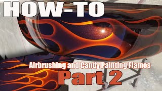 How to paint candy over flames  metallic base Includes airbrush candy clear Tips and Tricks [upl. by Attehcram]