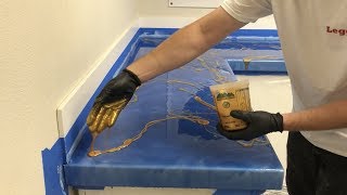 Installing Metallic Epoxy Countertop Kit with my Hands [upl. by Irmgard]