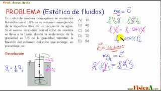 ESTATICA DE FLUIDOS PROBLEMA RESUELTO PREUNIVERSITARIO [upl. by Monro536]