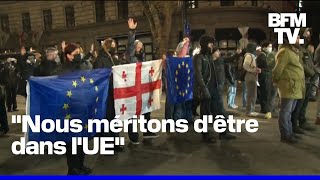 Géorgie la tension ne retombe pas après 5 jours de manifestations contre le gouvernement [upl. by Adaliah226]