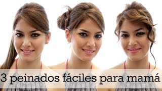 Tutorial de 3 peinados fáciles para mamás jóvenes  Unicaspe [upl. by Novikoff]