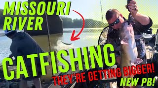 Fall 2024 Catfishing Missouri River  NEW PB Catfish  Fish Jumping in the Boat [upl. by Leahcam]