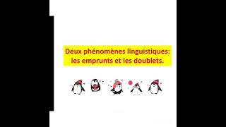 la lexicologie s3 partie 2 les emprunts et les doublets morphologie grammaticale et lexicale [upl. by Yecaw]