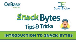 Introduction to Series  OnBase Snack Bytes Tips amp Tricks [upl. by Asatan]