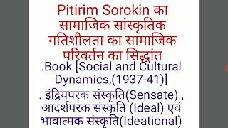 Theory of Social Change Pitirim Sorokin BAI PI [upl. by Lexine184]