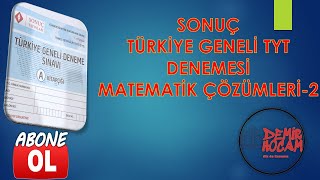 SONUÇ YAYINLARI TYT 2023 TÜRKİYE GENELİ DENEME SINAVI MATEMATİK ÇÖZÜMLERİ2 sonuçyayınları tyt [upl. by Pfaff]