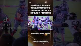 FUMBLE RECOVERY SHILO THROWBACK PRIMETIME SHUFFLE TD DANCE VS TT DEION TEACHES DANCE STEPS [upl. by Neddie]