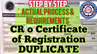 CERTIFICATE OF REGISTRATION CR Copy Request sa LTO  ACTUAL PROCESS STEP BY STEP amp REQUIREMENTS [upl. by Anitaf68]