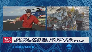 Jim Cramer talks what hes seeing at Chevrons newest offshore oil platform [upl. by Eniamat]