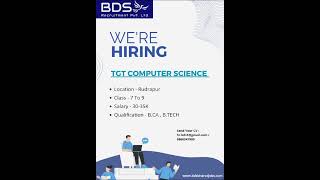 Urgent hiring for TGT Computer Science [upl. by Lertram92]